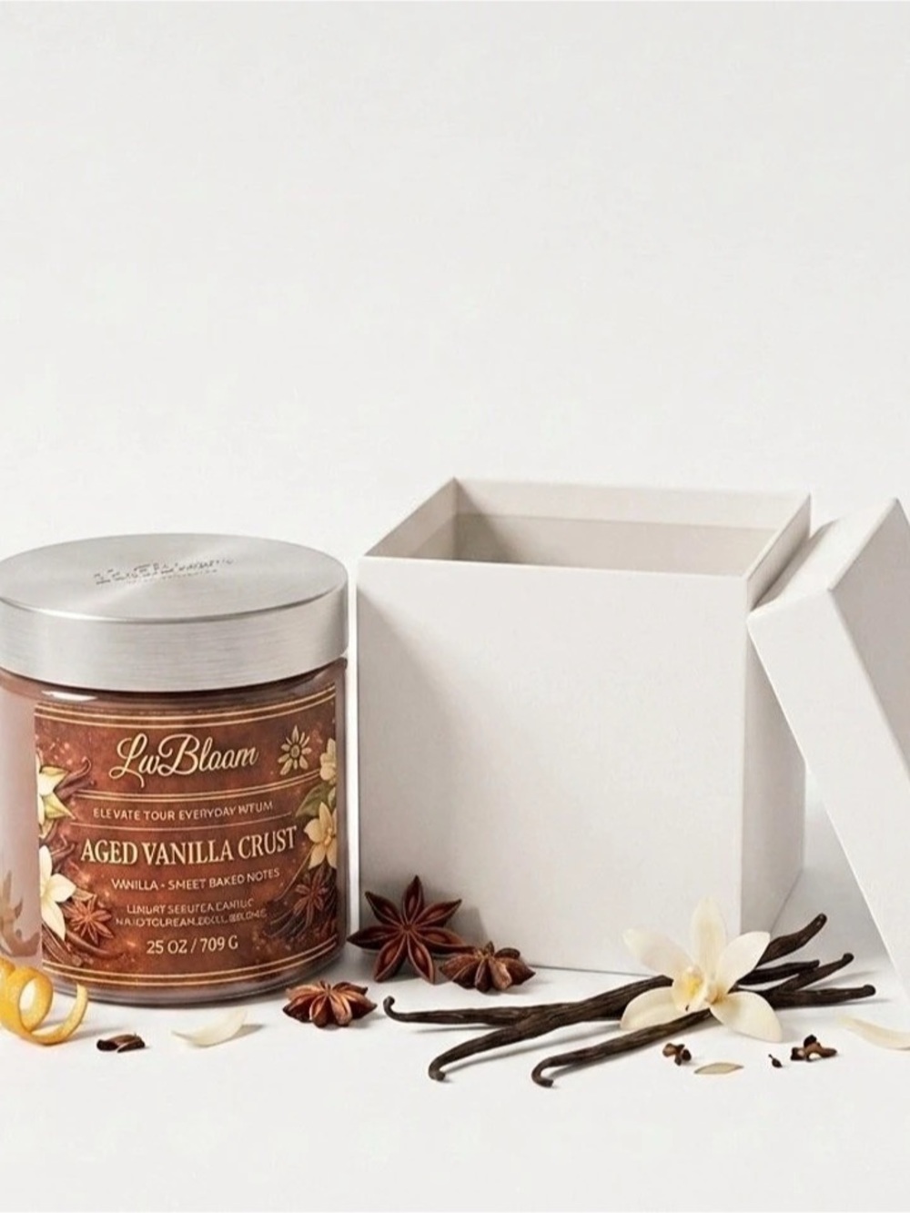 LwBloom Aged Vanilla Crust Scented Candle 25 oz Scented Candle Gift Set